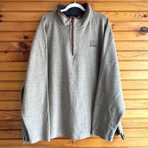 Ducks Unlimited Quarter Zip Pullover XXXL Tan Brown Trim Outdoor Hunting Sweater